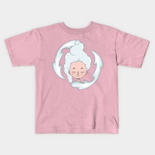 Stylized girl depicting the air element Kids T-Shirt